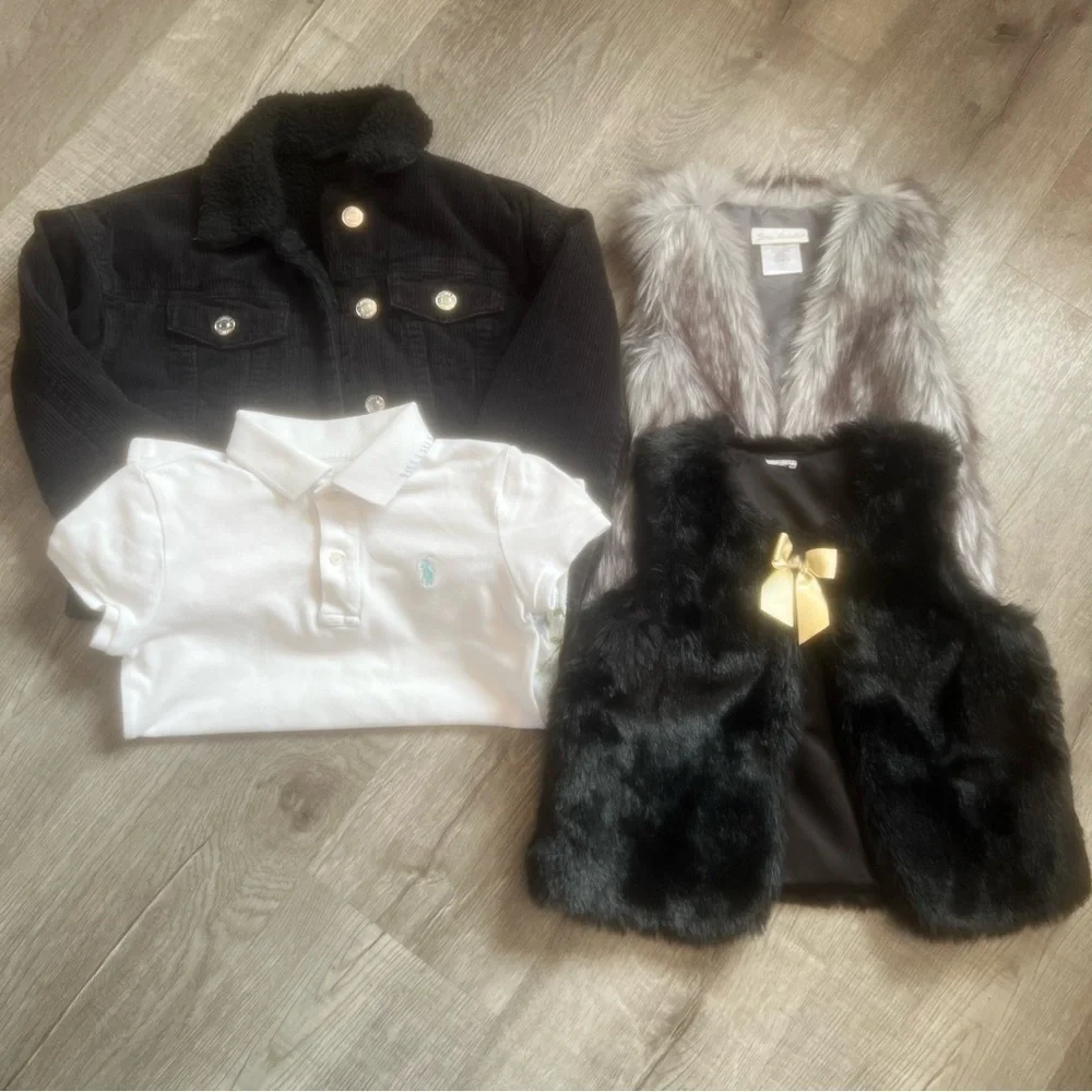 Girls vest, jacket, shirt ￼4 pieces Ralph Lauren, Forever 21, Jona Michelle